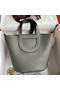 Hermes In The Loop 18 Handmade Bag in Gris Meyer Clemence Leather  Replica