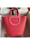 Hermes In The Loop 18 Handmade Bag in Rose Lipstick Clemence Leatherther  Replica