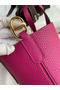 Hermes In The Loop 18 Handmade Bag in Rose Purple Clemence Leatherther  Replica