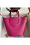 Hermes In The Loop 18 Handmade Bag in Rose Purple Clemence Leatherther  Replica