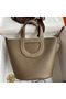 Hermes In The Loop 18 Handmade Bag in Taupe Clemence Leatherther  Replica