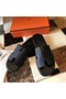 Hermes Izmir Sandals In Black Clemence Leather  Replica