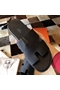 Hermes Izmir Sandals In Black Clemence Leather  Replica