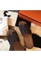 Hermes Izmir Sandals In Chocolate Suede Leather  Replica