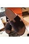 Hermes Izmir Sandals In Chocolate Suede Leather  Replica