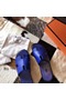 Hermes Izmir Sandals In Electric Blue Epsom Leather  Replica