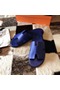 Hermes Izmir Sandals In Electric Blue Epsom Leather  Replica