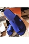 Hermes Izmir Sandals In Electric Blue Epsom Leather  Replica