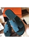 Hermes Izmir Sandals In Green Suede Leather  Replica
