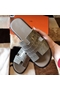 Hermes Izmir Sandals In Grey Shiny Niloticus Crocodile  Replica