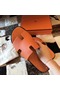 Hermes Izmir Sandals In Orange Epsom Leather  Replica