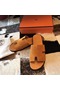 Hermes Izmir Sandals In Orange Suede Leather  Replica