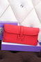 Hermes Jige Clutch Bag Calfskin Leather H258 Red  Replica
