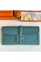 Hermes Jige Elan 29 Clutch Bag In Blue Jean Epsom Leather  Replica