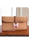 Hermes Jige Elan 29 Clutch In Ocre Suede Calfskin  Replica