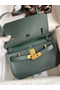 Hermes Jypsiere Mini Handmade Bag In Vert Rousseau Swift Calfskin  Replica
