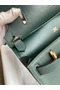 Hermes Jypsiere Mini Handmade Bag In Vert Rousseau Swift Calfskin  Replica