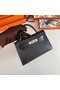 Hermes Kelly 19cm Shoulder Bags box Leather KL19 Silver hardware black  Replica