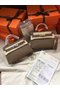 Hermes Kelly 19cm Shoulder Bags Epsom Leather KL19 dark grey  Replica