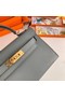 Hermes Kelly 19cm Shoulder Bags Epsom Leather KL19 Gold hardware Almond green  Replica