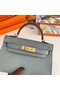 Hermes Kelly 19cm Shoulder Bags Epsom Leather KL19 Gold hardware Almond green  Replica