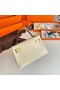 Hermes Kelly 19cm Shoulder Bags Epsom Leather KL19 Gold hardware Cream&yellow  Replica