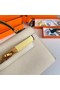 Hermes Kelly 19cm Shoulder Bags Epsom Leather KL19 Gold hardware Cream&yellow  Replica