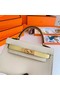 Hermes Kelly 19cm Shoulder Bags Epsom Leather KL19 Gold hardware Cream&yellow  Replica