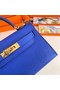 Hermes Kelly 19cm Shoulder Bags Epsom Leather KL19 Gold hardware Electro optic blue  Replica