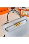 Hermes Kelly 19cm Shoulder Bags Epsom Leather KL19 Gold hardware Glacier blue  Replica
