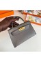 Hermes Kelly 19cm Shoulder Bags Epsom Leather KL19 Gold hardware gray  Replica