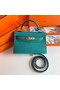 Hermes Kelly 19cm Shoulder Bags Epsom Leather KL19 Gold hardware Lake blue  Replica