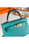 Hermes Kelly 19cm Shoulder Bags Epsom Leather KL19 Gold hardware Lake blue  Replica