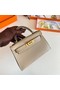 Hermes Kelly 19cm Shoulder Bags Epsom Leather KL19 Gold hardware Pearl grey  Replica
