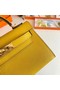 Hermes Kelly 19cm Shoulder Bags Epsom Leather KL19 Gold hardware yellow  Replica