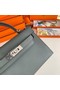 Hermes Kelly 19cm Shoulder Bags Epsom Leather KL19 Silver hardware Almond green  Replica