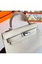 Hermes Kelly 19cm Shoulder Bags Epsom Leather KL19 Silver hardware Cream  Replica