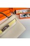 Hermes Kelly 19cm Shoulder Bags Epsom Leather KL19 Silver hardware Cream&yellow  Replica