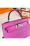 Hermes Kelly 19cm Shoulder Bags Epsom Leather KL19 Silver hardware Lavender  Replica