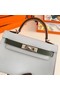 Hermes Kelly 19cm Shoulder Bags Epsom Leather KL19 Silver hardware light blue&green  Replica