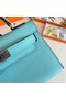 Hermes Kelly 19cm Shoulder Bags Epsom Leather KL19 Silver hardware sky blue  Replica