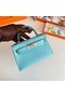 Hermes Kelly 19cm Shoulder Bags Epsom Leather KL19 Silver hardware sky blue  Replica
