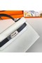 Hermes Kelly 19cm Shoulder Bags Epsom Leather KL19 Silver hardware white&black  Replica