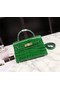 Hermes Kelly 19cm Tote Bag crocodile Leather KL19 green  Replica