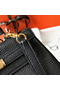 Hermes Kelly 20cm Bag In Black Clemence Leather GHW  Replica