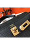 Hermes Kelly 20cm Bag In Black Clemence Leather GHW  Replica