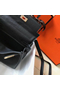 Hermes Kelly 20cm Bag In Black Clemence Leather GHW  Replica