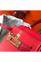Hermes Kelly 20cm Bag In Red Clemence Leather GHW  Replica