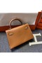 Hermes Kelly 20cm Tote Bag Original Epsom Leather KL20 Camel  Replica