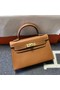 Hermes Kelly 20cm Tote Bag Original Epsom Leather KL20 Camel  Replica